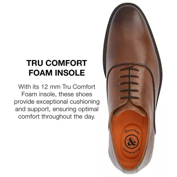 THOMAS & VINE Men\'s Trenton Genuine Leather Oxford Dress Shoes